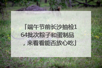 端午节前长沙抽检164批次粽子和蛋制品，来看看能否放心吃
